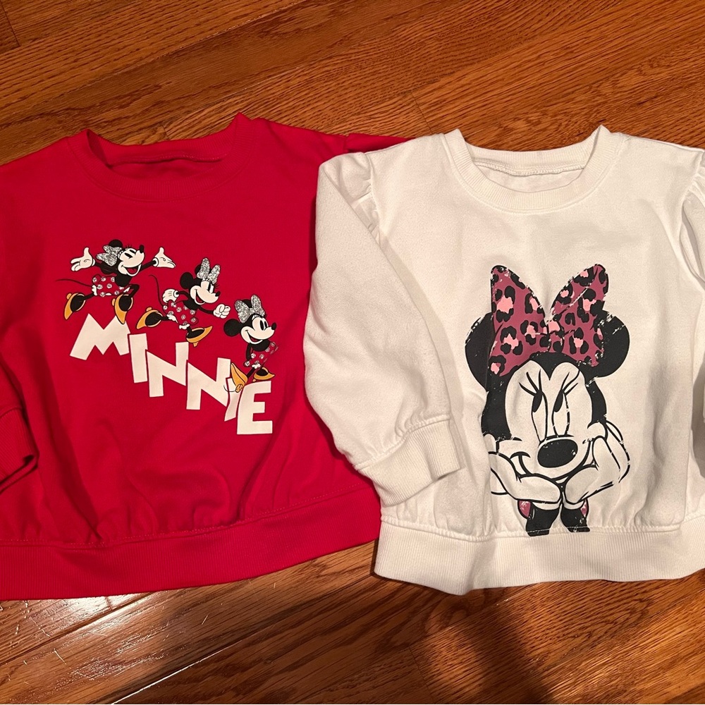 Disney Red and White Minnie Mouse Sweatshirts
